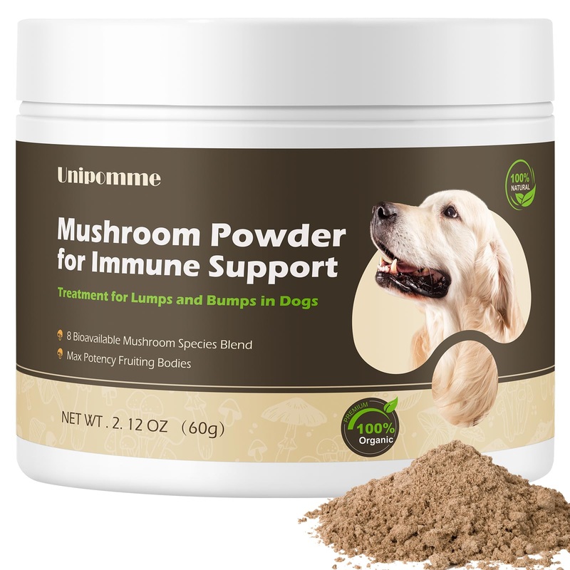 Dogs Lumps and Bumps Treatment – Turkey Tail Mushroom Powder Supplement for Dogs – Immune Guard Support & Buddy More Energy