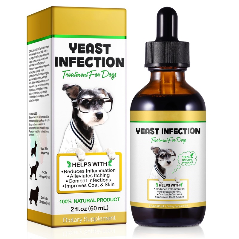 Natural Yeast Infection Treatment for Dogs, Dog Yeast Infection Treatment, Dog Allergy Relief, Itch and Immunity Relief, Improves Coat & Skin, Dog Herbal Supplement, 2 oz