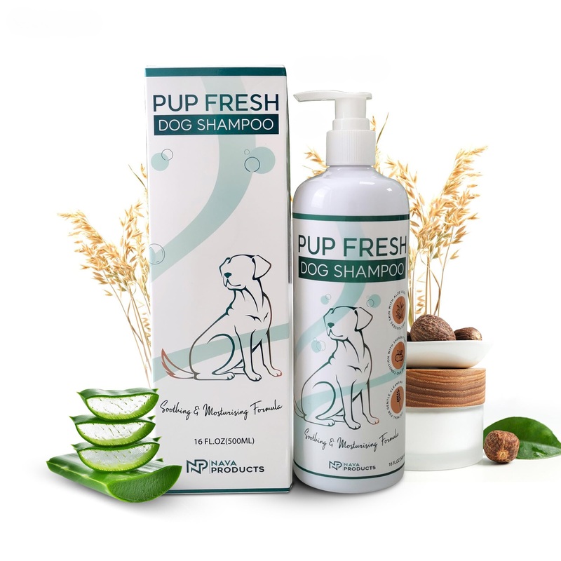 NP NAVA PRODUCTS Pup Fresh Dog Shampoo  16.91 fl oz | Hypoallergenic, Natural Ingredients, Oatmeal & Aloe Extracts | Gentle & Effective Pet Care for Sensitive Skin, Allergies, and Dry Coat