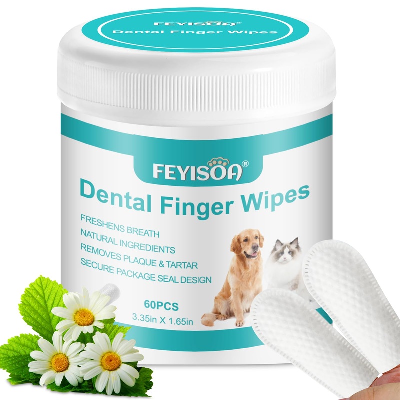 pet Dental Wipes, Dog Teeth Cleaning Wipes, cat Dental Finger Wipes, Green Tea Extract Wipes, pet Oral Health Wipes, Vet-Approved pet Wipes, Double-Sided pet Wipes.