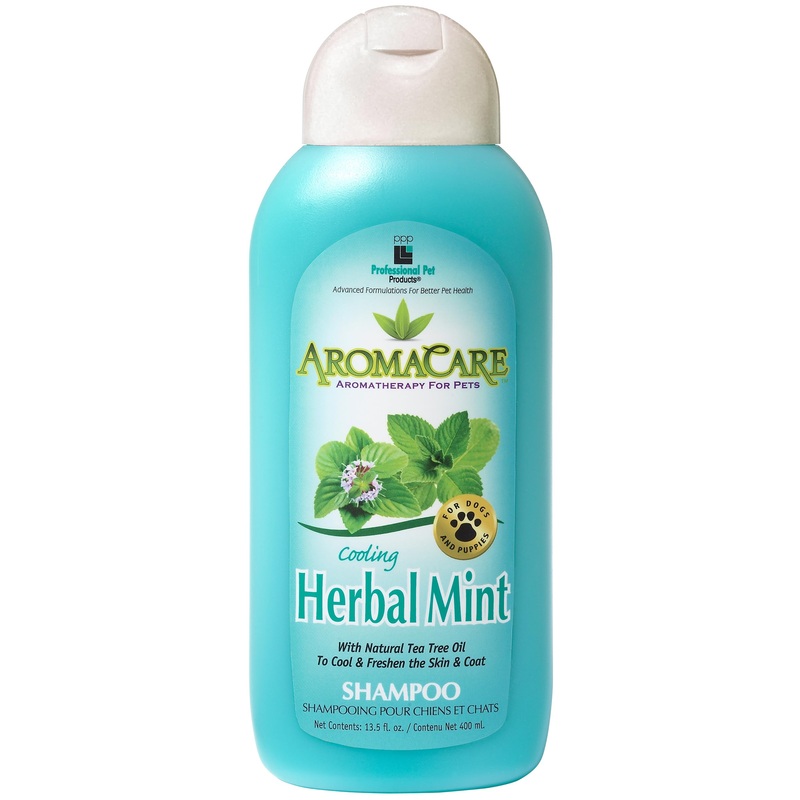 PPP AromaCare Cooling Herbal Mint Shampoo for Dogs – Spearmint & Tea Tree Oil – Natural Healing & Rejuvenating Wash for Skin and Coat – 13.5 fl oz.