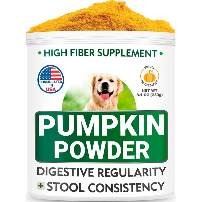 Pumpkin for Dogs – Powdered Fiber Supplement and Stool Softener – Treat Diarrhea, Constipation, Upset Stomach, Food Sensitivity – Improve Digestion – Made in USA – 8 oz Pumpkin Powder