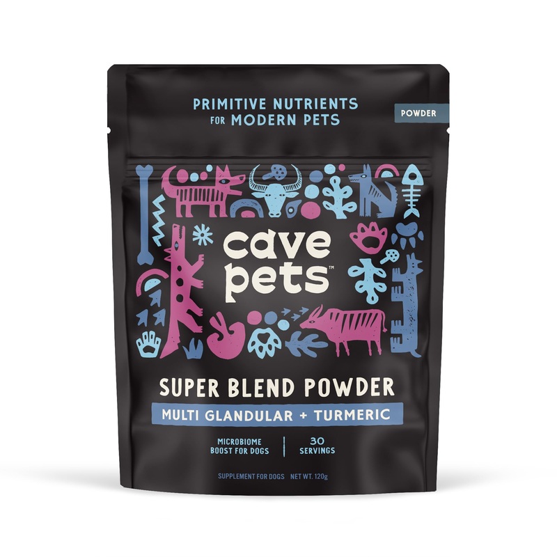 Super Blend Powder, Dog Probiotic for Digestive Health and Microbiome Support, Multi-Glandular & Turmeric, 30 Servings Multi Glandular + Turmeric