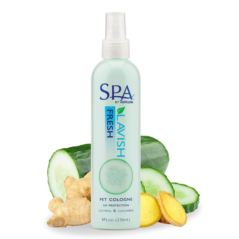 TropiClean SPA Fresh Dog Cologne Spray Long Lasting | Cucumber Scented Dog Deodorizing Spray | Naturally Derived Salon Grade Ingredients | Made in the USA | 8oz Vanilla & Cucumber