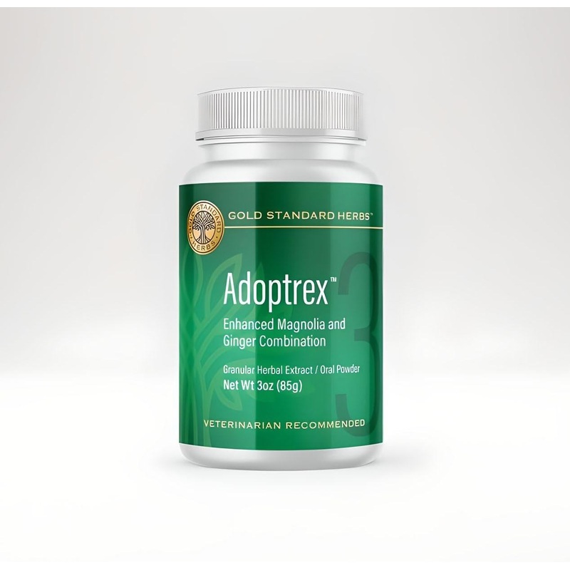 Adoptrex Gut and Pancreatic Function Support Supplement for Dogs by Gold Standard Herbs, All Natural Magnolia and Ginger Combination Powder (85 gram) 85 gram