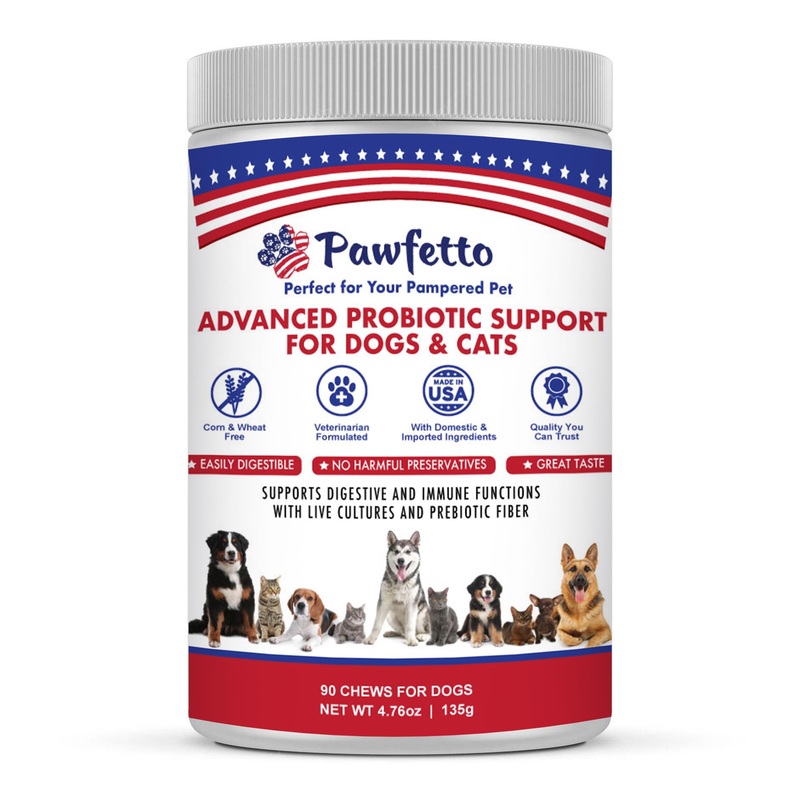 Advanced Probiotic Support for Dogs & Cats. Combination of Prebiotics & Probiotics Easily Digestible, Great Duck Flavour That Your Pets Will Love. Perfect for Your Pampered Pet (90 Chews)