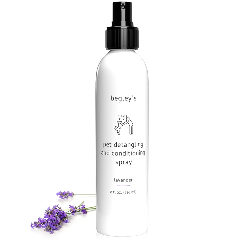 Begley’s Pet Detangling Spray – Premium Essential Oil Scented Detangler Spray for Dogs, Puppies & Cats – Dog Leave in Conditioner Spray – Dematting Spray for Dogs & Pets – 8 oz, Lavender 8 Fl Oz (Pack of 1)