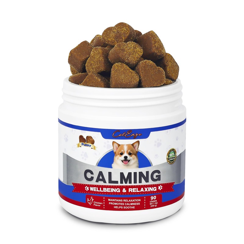 Calming Chews for Dogs – Dog Anxiety Relief,Dog Calming Treats – Supplements Calming Chews for Dogs 7 oz 90 Count
