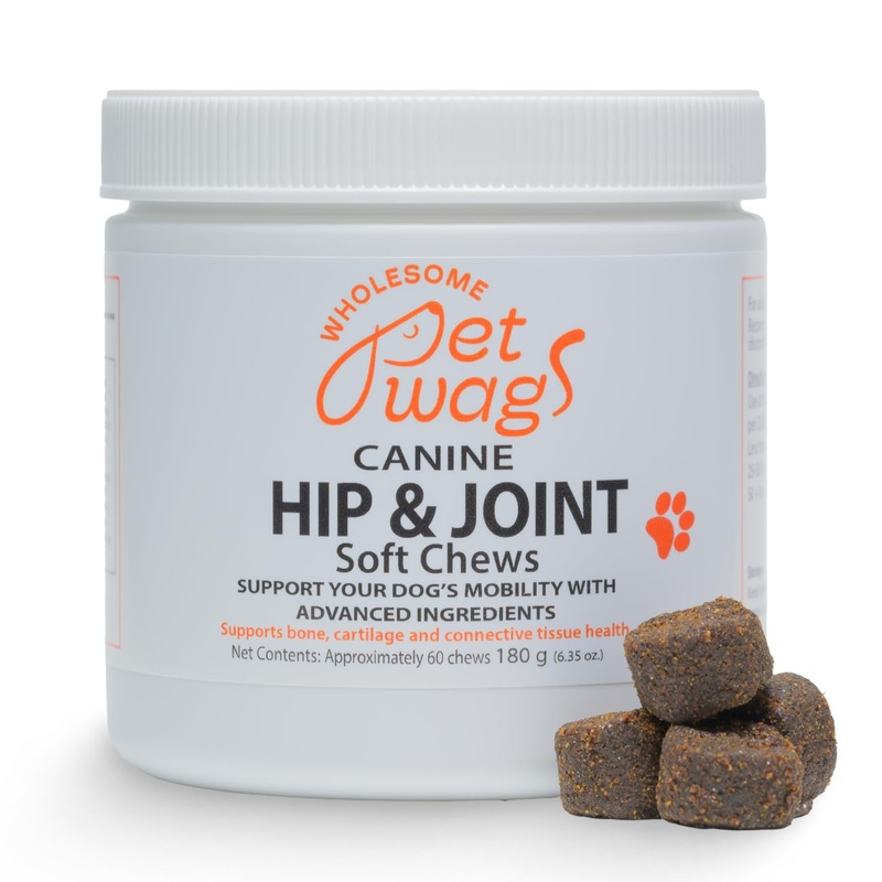 Canine Hip & Joint Soft Chews | Supplement for Dogs, Glucosamine, Collagen, Chondroitin, Turmeric Supplements, Dog Joint Health Support | 60 Chews (180g, 6.35 oz.)