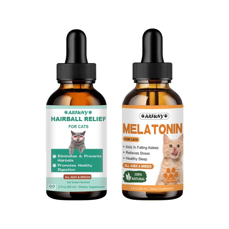 Cat Hairball Drops & Melatonin Drops