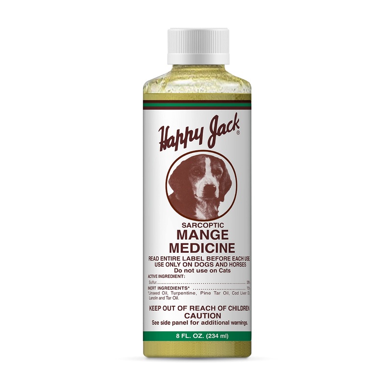 HAPPY JACK Mange Medicine & Treatment for Dogs & Horses – Brings Soothing Itch Relief to Severe Mange, Fungi, Allergies, Eczema & Most Dog Skin Irritation (8 oz)
