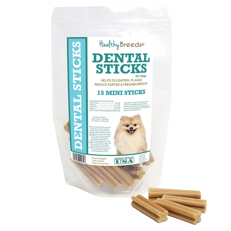 Healthy Breeds Pomeranian Dental Sticks Minis 15 Count 15 Count (Pack of 1)