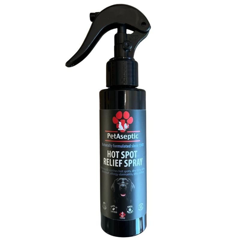 Hot Spot Relief Spray for Dogs | Relieves Hot Spots, Dry Itchy Skin, Dandruff, Allergy Dermatitis, & Skin Rashes | Provides Fast, Temporary Relief | 4oz Spray Trigger Bottle