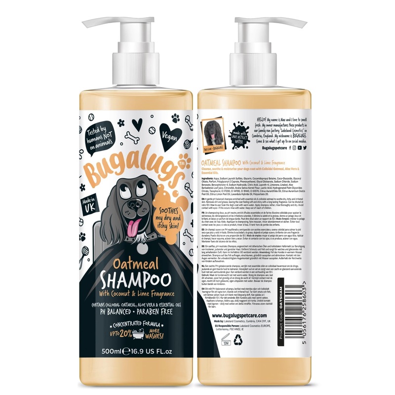 Oatmeal & Aloe Vera Dog Shampoo Dog Grooming Shampoo Products for Smelly Dogs with Fragrance, Oatmeal Puppy Shampoo, Professional Vegan pet Shampoo & Conditioner Shampoo 16.85 Fl Oz