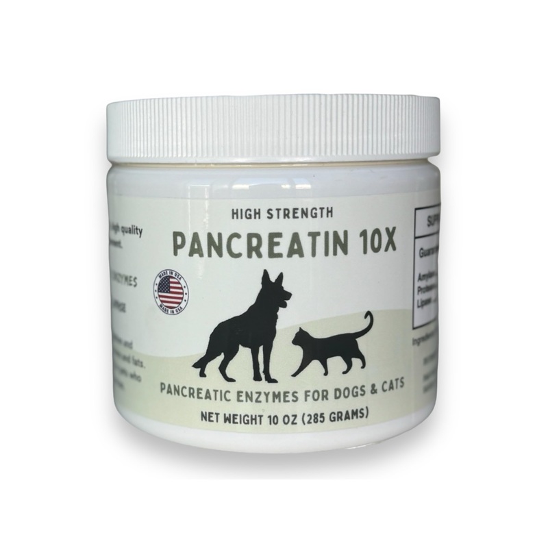 Pancreatin 10X – Pancreatic enzymes for Dogs and Cats (Made in USA) High Strength | Low Odor |10oz (285g)