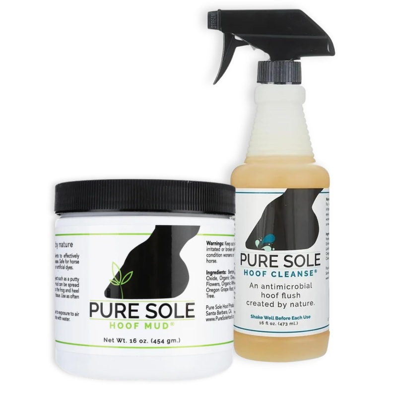Thrush Treatment for Horses – Pure Sole Hoof Mud (16 oz.) + Pure Sole Hoof Cleanse (16 oz.) Bundle