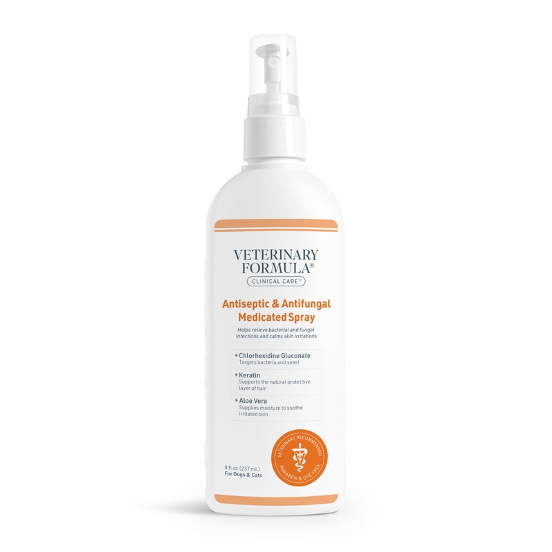 Veterinary Formula Clinical Care Antiseptic and Antifungal Medicated Spray for Dogs & Cats, 8 Fl Oz (1 Pack) Antiseptic & Antifungal Spray 8 Fl Oz (1-Pack)
