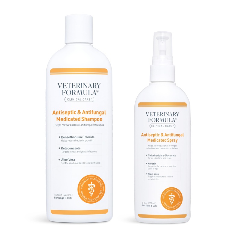 Veterinary Formula Clinical Care Antispetic and Antifungal Shampoo and Spray Pack of 2