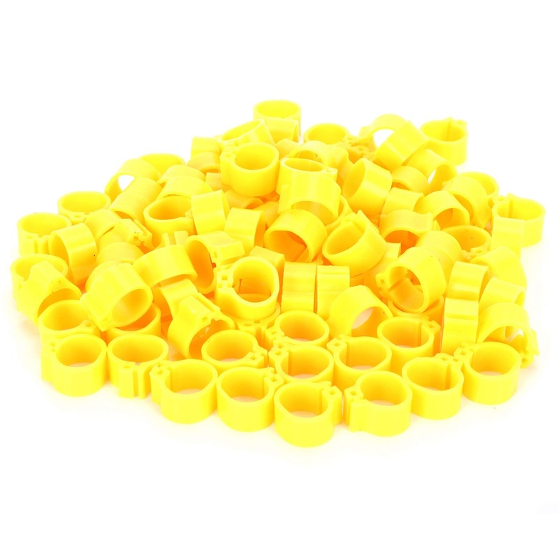 Zerodis Bird Foot, 200pcs Leg Bands for Birds Without Numbers Poultry Pigeons Identify Leg Bands Opening Foot to Identify Homing Pigeons for Most Adult Birds(Yellow) yellow
