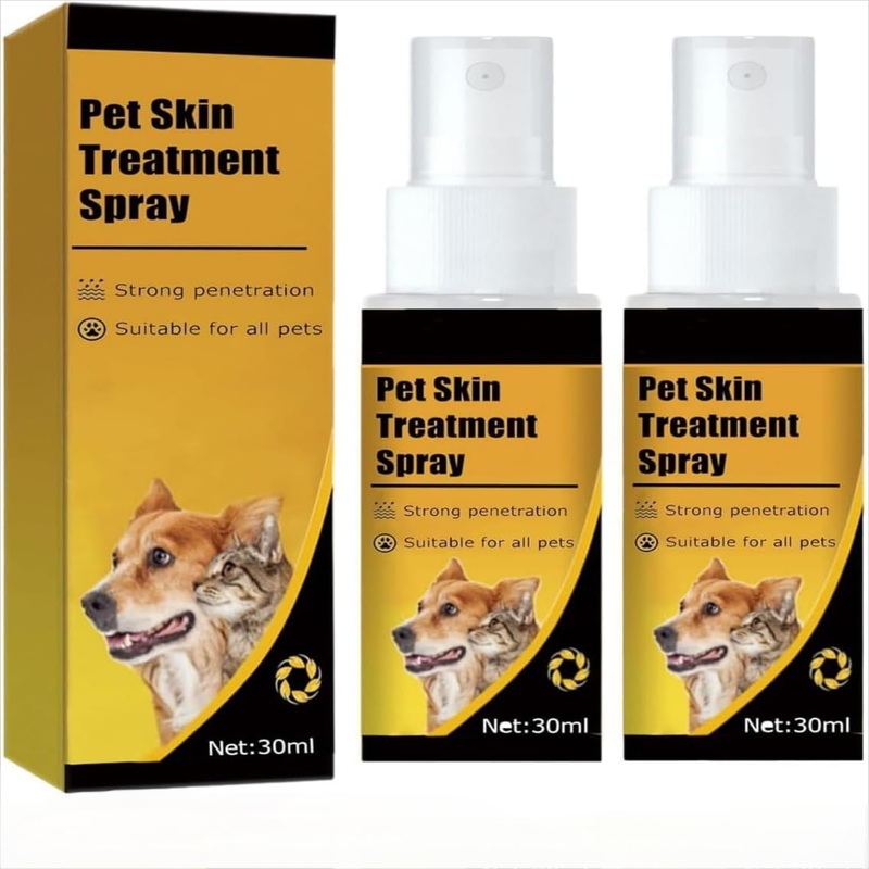 2pc Pet Skin Treatment Spray – Nature Soothing, Pet Skin Care Spray for Dogs & Cats, All Animals – Effective Pet Skin Treatment Spray 30ml