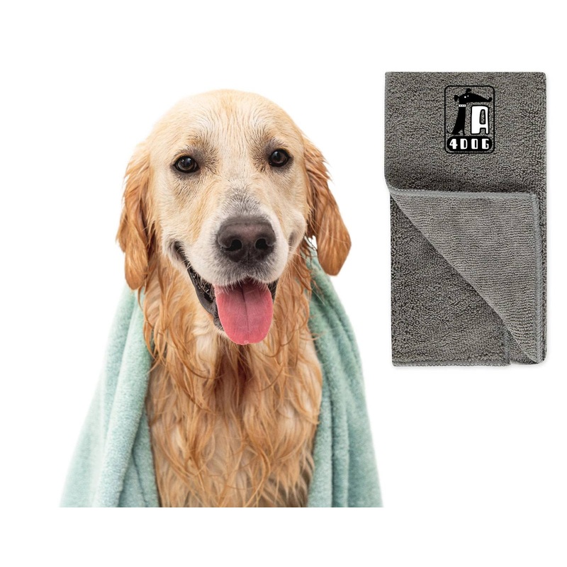 A4DOG Microfiber Pet Towel – Dog Towel Super Absorbent Large Microfiber Drying Bath Towel for Dogs & Cats, 40×20 inches, Quick Drying, Lightweight Dog Bath Towel Wrap, Gray