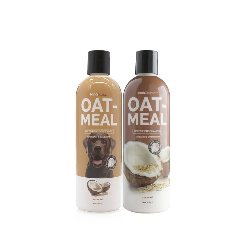 Bark2Basics Oatmeal Dog Shampoo and Conditioner 2 in 1 Bundle, 16 oz – Natural Colloidal Oatmeal, Professional Grade, Coconut Scent, Moisturizes Dry Itchy Sensitive Skin, 16:1 Concentrated