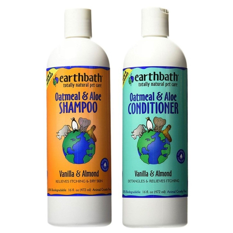earthbath, Oatmeal & Aloe Dog Shampoo and Conditioner – Oatmeal Shampoo for Dogs, Itchy, Dry Skin Relief, Dog Wash, Made in USA, Dog Conditioner, Pet Shampoos – Vanilla & Almond, 16 Oz (1 Set)