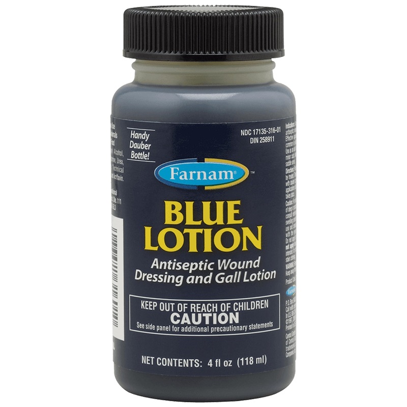 Farnam Blue Lotion Antiseptic Wound Dressing and Gall Lotion for use on Horses and Dogs, Blue 4 Ounces
