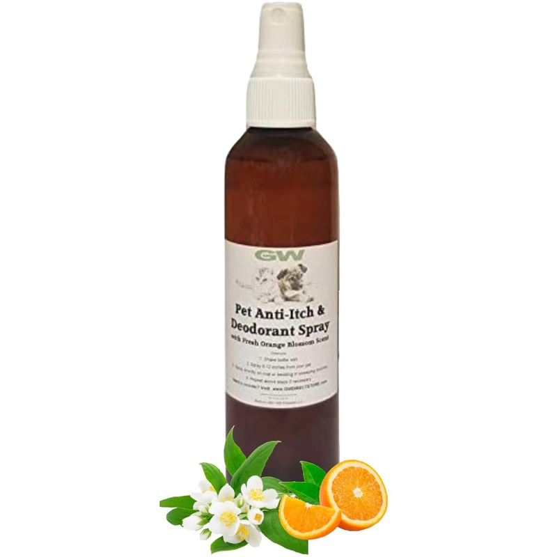 GW Natural Dog Deodorant Cologne & Anti-Itch Spray for Dogs and Cats with Jasmine Orange Blossom Scent