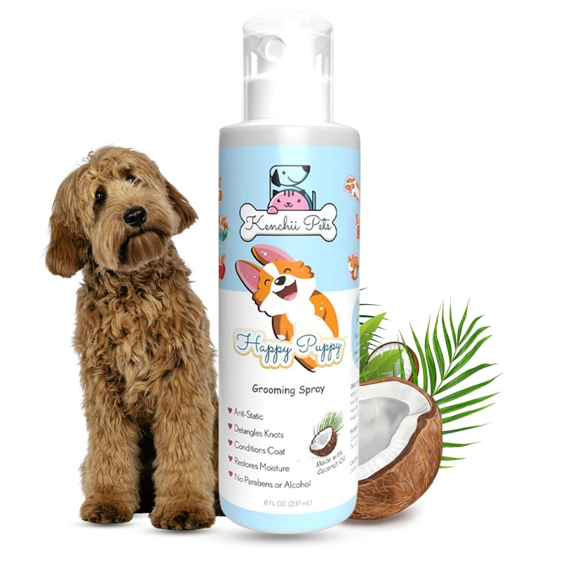 Professional Pet Grooming Spray for Puppies and Dogs | All-Natural Scented Moisturizing Dog Detangler Spray | Puppy Conditioner Coat Shine Spray | Dog Grooming Supplies Happy Puppy