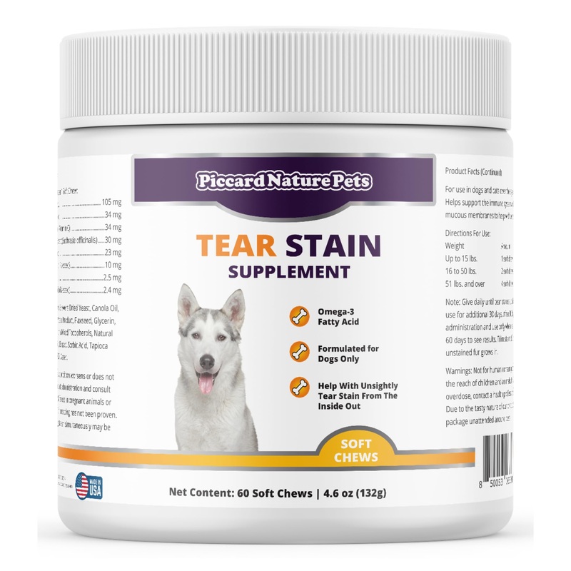 Tear Stain Supplement with Lutein for Dogs 60 Chewable Tablets