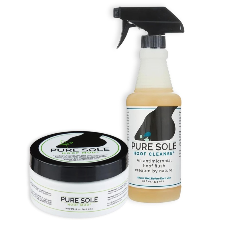 Thrush Treatment for Horses – Pure Sole Hoof Mud (8 oz.) + Pure Sole Hoof Cleanse (16 oz.) Bundle