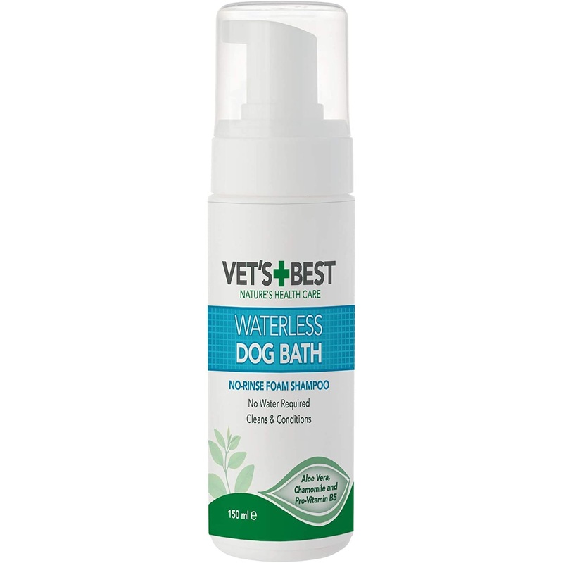 Vet’s Best Waterless Dog Bath | No Rinse Dry Shampoo for Dogs | Natural Formula Refreshes Coat and Controls Odor Between Baths | 5 Ounces,White/Tans