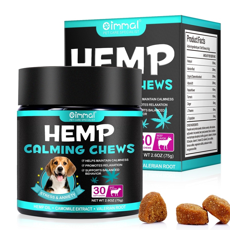 ALIVO Calming Dog Treats Chews, Calming Dog Chews for Dogs Anxiety, Stress Relief for Dogs – Pet Supplies Dog Calming Relaxant Treatment Chews for Stress, Barking, Aggression – 30PC, Beef Flavor