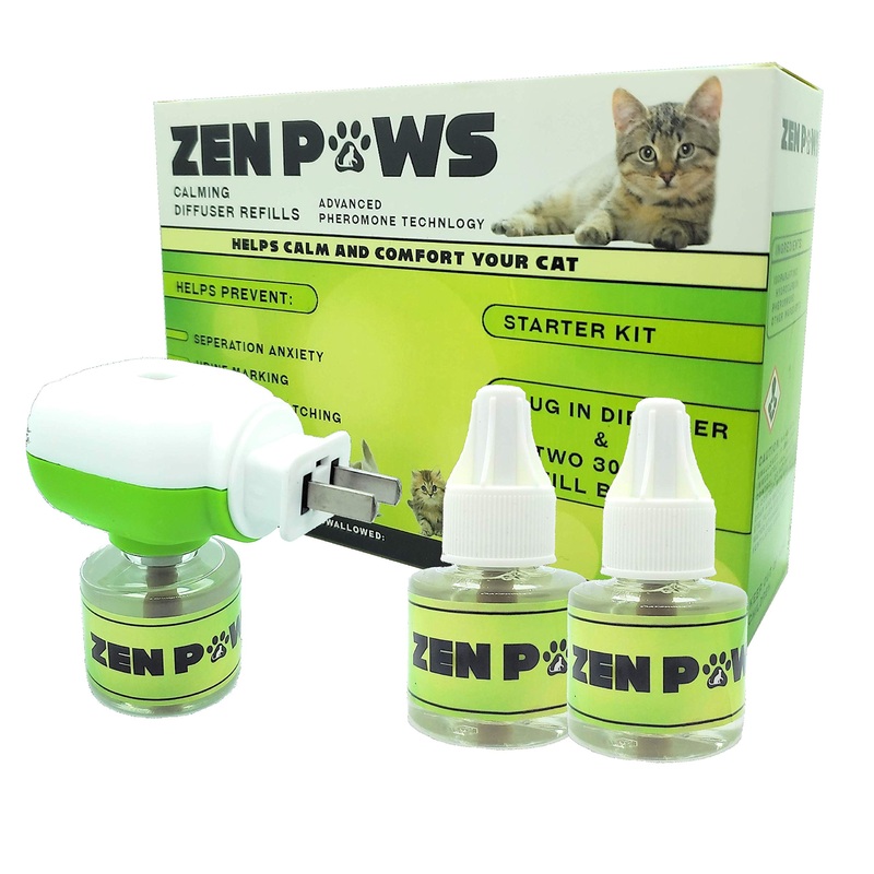 Allinall Cat Calming Pheromone Diffuser, 60 Day Starter Kit – Reassures Cats During Car Travel, Veterinary Visits & Helps Control Unwanted Behaviours Like Urine Spraying, Scratching