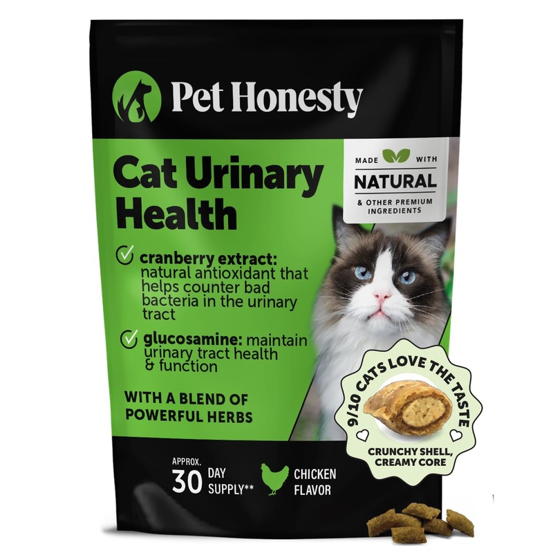 Cat Urinary Tract Health Dual Texture Chews – Promotes Healthy Digestion & Normal Bladder Function with Cranberry, Antioxidants, & Probiotics – Kidney + Bladder Support Supplement (30 Day Supply) Chicken 30 Day Supply