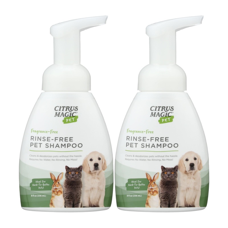 Citrus Magic Pet Rinse-Free Pet Shampoo, 8-Fluid Ounce, Pack of 2 8 fl oz (Pack of 2)