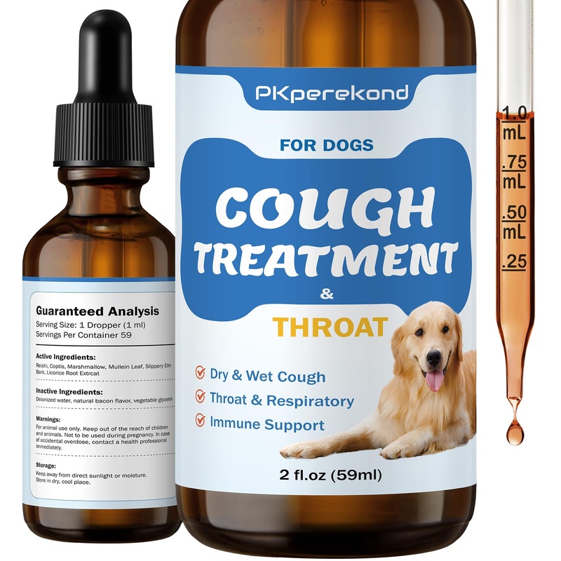 Cough Treatment for Dogs – Relives Sore Throat, Dry & Wet Cough in Dogs – Trachea Collapse and Respiratory Support – Immune Supplement for Dogs – Natural Herbal Remedy 2 oz