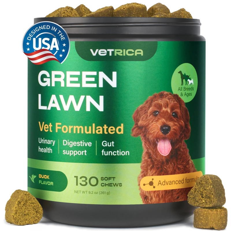 Dog Urine Neutralizer for Lawn – Grass Burn Spot Chews for Dogs – Dog Pee Lawn Spot Saver Caused by Dog Urine – Digestive Health Support Soft Chews – Grass Savers for Dog Urine – Grass Treatment Rocks 130 count