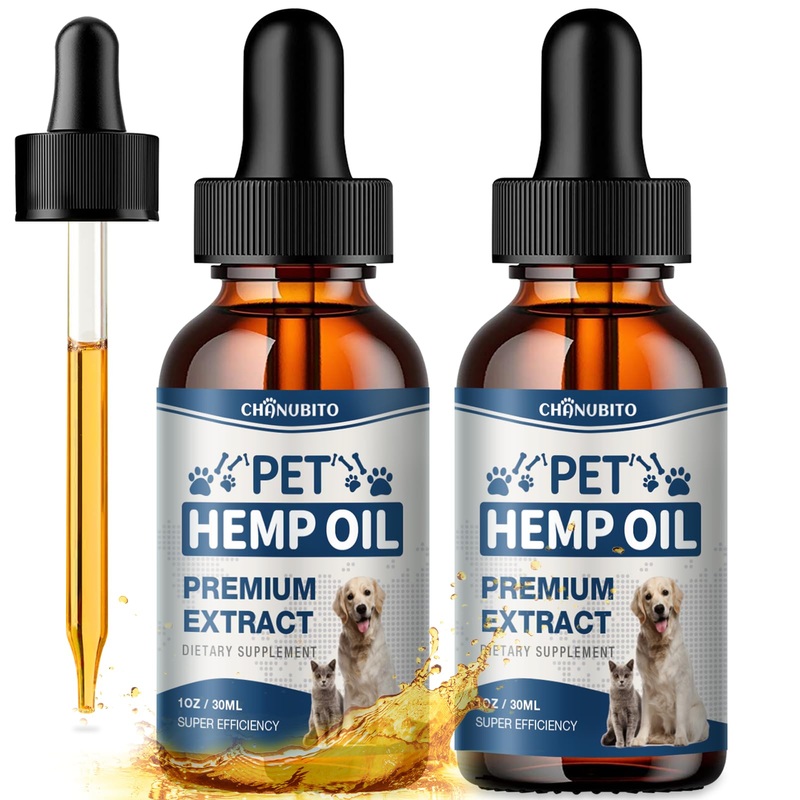 Hemp Oil for Dogs Cats (2 Packs) High Potency – Relieves Anxiety, Pain, Inflammation, Aggressive Relax, Promotes Appetite-Hi & Jint Supprt Skin Halth-Pet Hemp Oil Calming Drops