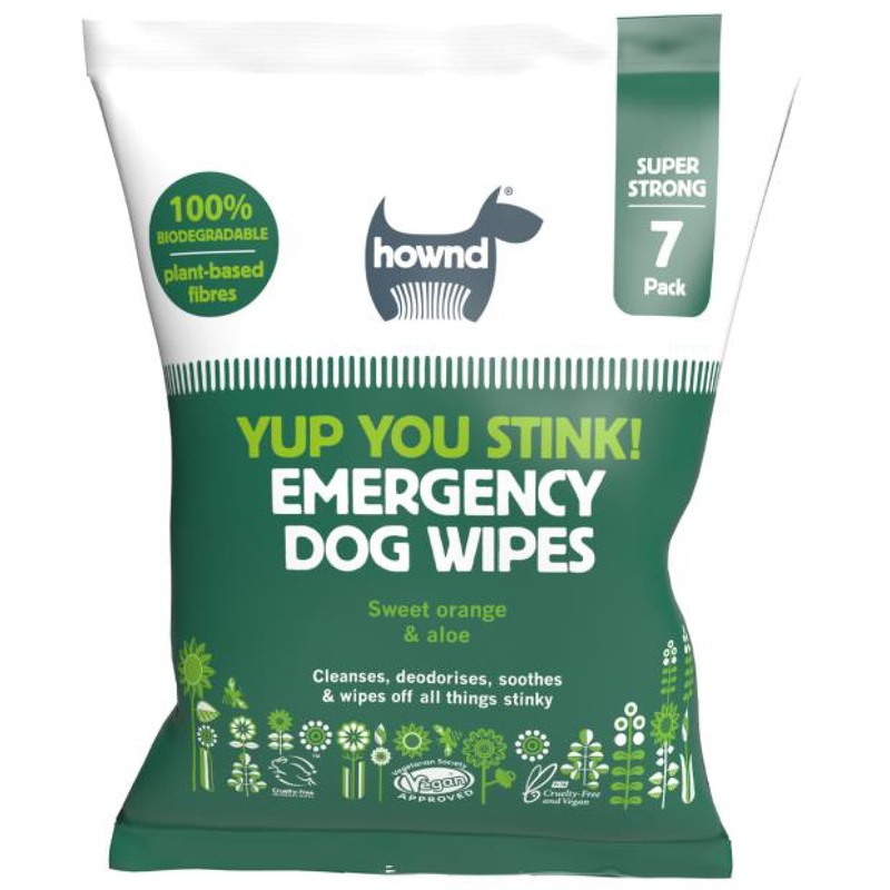 hownd Yup You Stink! Emergency Dog Wipes – Odor Control & Wipes Away Dirt & Grime – No Water Needed, 1 Wipe Covers Dog’s Whole Coat – Alcohol Free, Paraben Free, Travel Size – 1 Pack (7 Wipes Total)