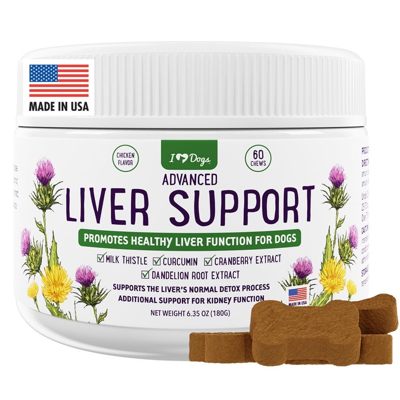 iHeartDogs Advanced Milk Thistle Liver Supplement for Dogs – Dog Liver Support with Milk Thistle, Turmeric Curcumin, Cranberry & Dandelion Root Extract