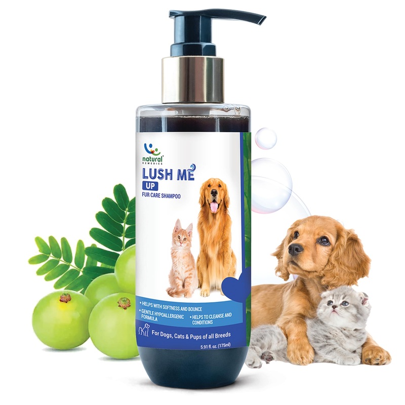 Natural Remedies Lush me Up Dog Shampoo and Coat Wash for Hydrating, Cleansing and Shine – Cat Shampoo – 100% Hypoallergenic – Suitable for All breeds – Softens and Bounces – Paraben Free, 5.91 fl.Oz. 5.91 fl. oz.