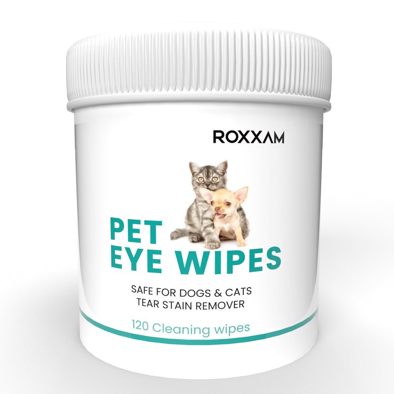 ROXXAM Pet Eye Wipes | Soft & Gentle Tear Stain Remover for Dogs Wipes | Convenient & Easy to Use | Dog Eye Wipes Tear Stain Remover Prevents Tear Stain | Safe & Natural Dog Eye Wipes for Crust