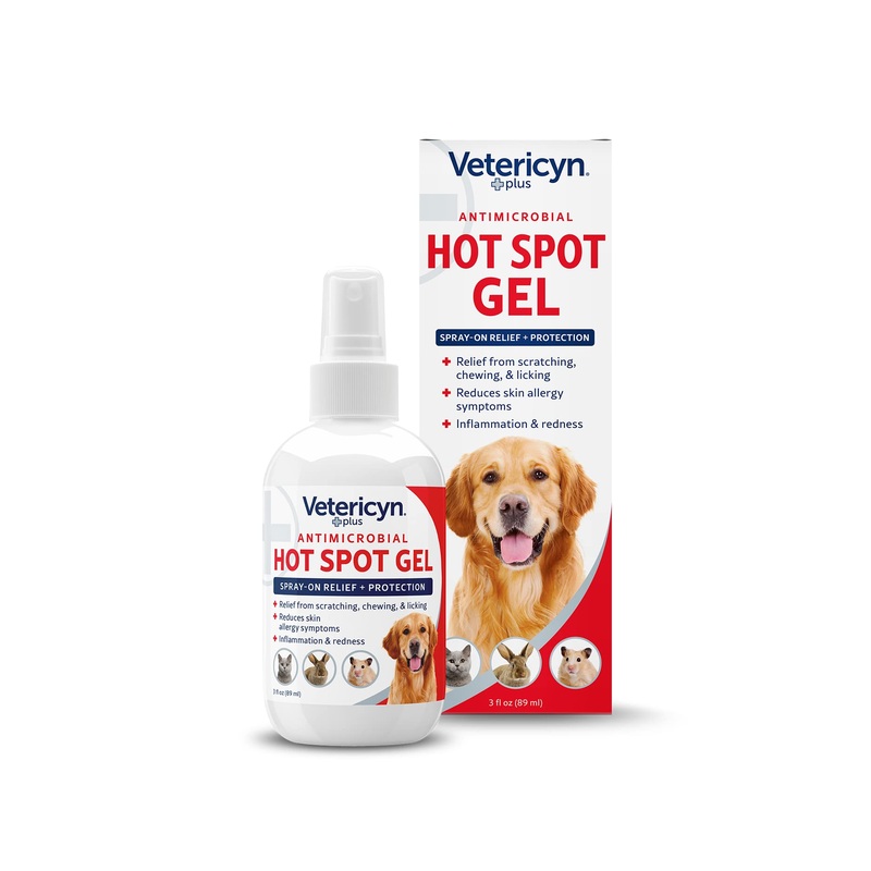 Vetericyn Plus Dog Hot Spot Gel | Spray-On Hot Spot Care for Dogs, Relieves Dog Itchy Skin and Allergy Symptoms, Helps with Skin Inflammation and Redness, Safe for All Animals. 3 ounces
