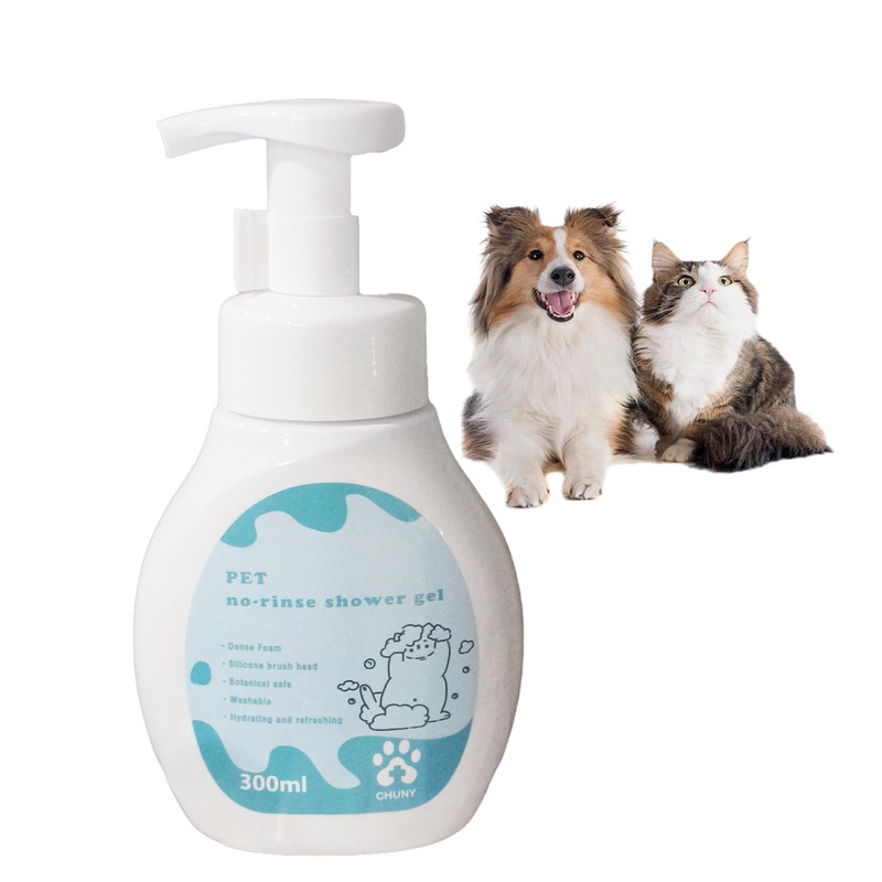 12.8oz Waterless No Rinse Dry Dogs Shampoo, Licking Safe Dry Shampoo for Cats, Foam Puppy Bath Cleaner Tool, Grooming for Kitten Doggy Sensitive Skin, Bathless Cleaning Pet Wash Shampoo