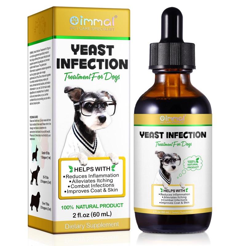 ALIVO Yeast Infection Treatment for Dogs, Natural Yeast Infection Treatment Supports Dog Itch Relief, Dog Ear Infection, Dog Allergy Relief, Pet Supplies Dog Herbal Supplement, Bacon Flavor – 2 oz 2 Fl Oz