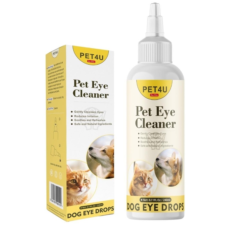 All-Natural Eye Drops for Dogs and Cats – Gentle Eye Wash Solution for Tear Stains, Crust Removal & Daily Cleaning – Hydrates & Refreshes for Bright, Healthy Eyes, 8 oz