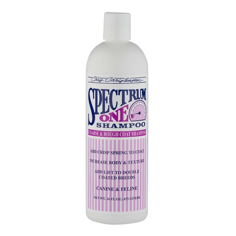 Chris Christensen Spectrum One Dog Shampoo, Coarse and Rough Coat, Groom Like a Professional, Maintain Crisp Texture, Will Not Dry Out Coat or Skin, Made in The USA, 16 oz 16 Ounce