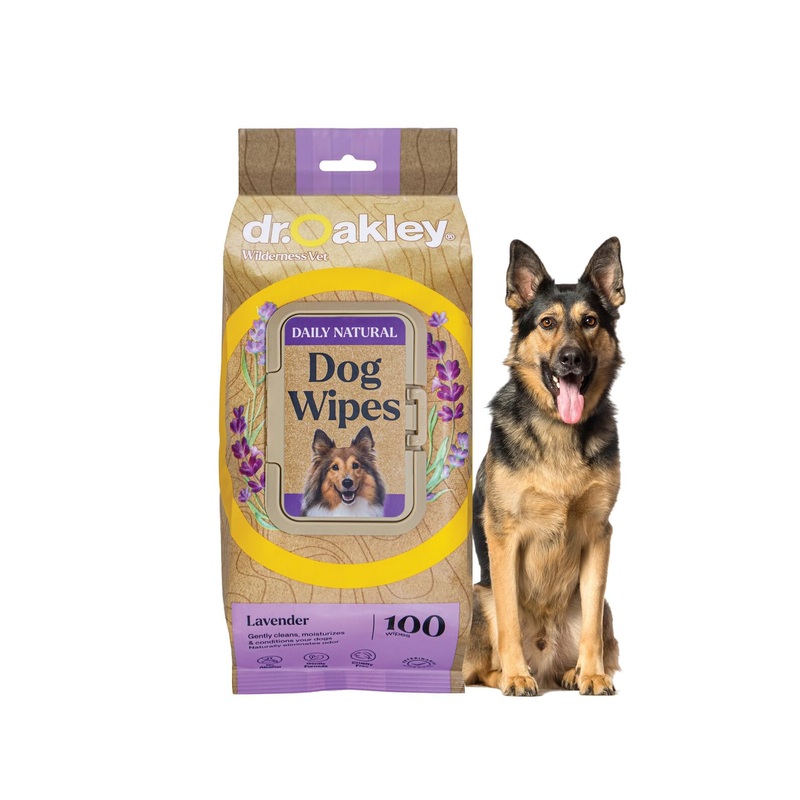 Daily Natural Dog Wipes, Lavender Scented, 100 Ct, Gentle, Moisturizing, Odor-Eliminating, Alcohol-Free, Vet Approved